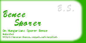 bence sporer business card